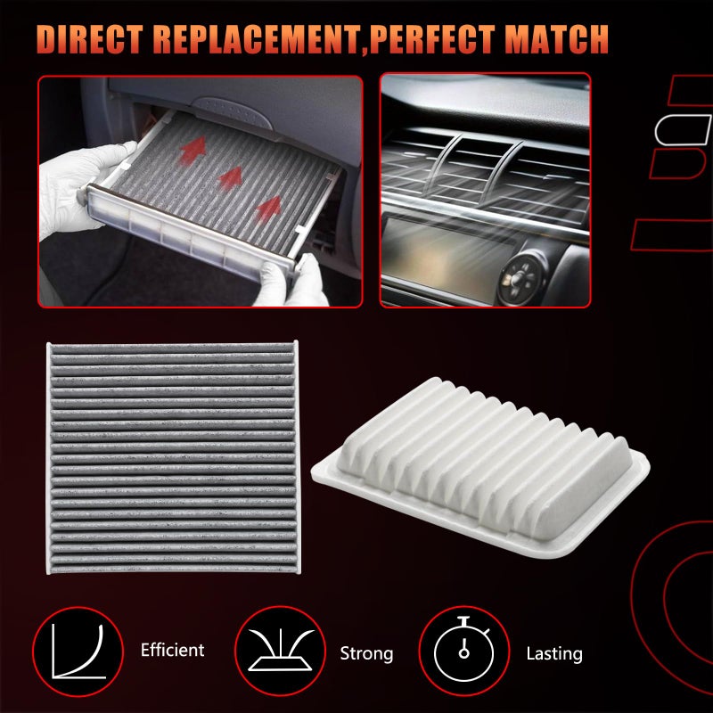 Dtomi Engine and Cabin Air Filter Combo Set Compatible With Toyota Scion Pontiac Vehicle Corolla 2009-2019 Matrix 2009-2014 Yaris 2006-2018  xD 2008-2014  Vibe 2009-2010 Replace# 87139-07010 17801-21050 - Image 4
